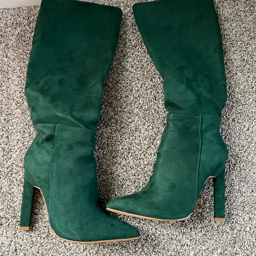 Yoki Over the Knee Green Boots